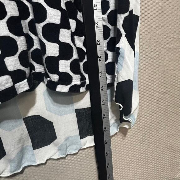 Anthropologie 9-H15 STCL Tunic Top Size M Navy White Geometric Print High Low - Picture 8 of 9